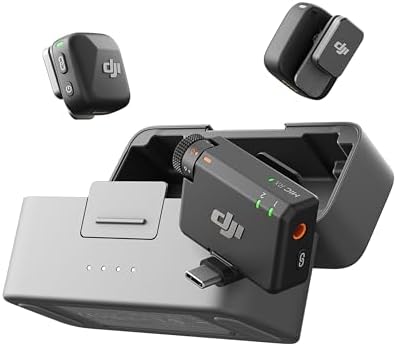 DJI Mic Mini  2 TX   1 RX   Charging Case   Wireless Lavalier Microphone for iPhone/Camera/Android  Ultralight  Detail Rich Audio  48h Use  Noise Cancelling  Automatic Limiting  Vlog  Streaming