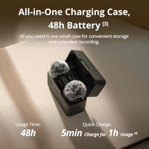 DJI Mic Mini  2 TX   1 RX   Charging Case   Wireless Lavalier Microphone for iPhone/Camera/Android  Ultralight  Detail Rich Audio  48h Use  Noise Cancelling  Automatic Limiting  Vlog  Streaming