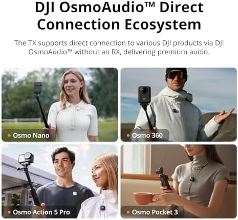 DJI Mic Mini  2 TX   1 RX   Detail Rich Audio  Wireless Lavalier Microphone for Camera/Android  2 Person Vlog  Team Production