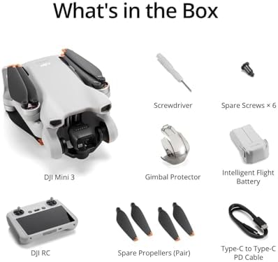 DJI Mini 3  DJI RC   Lightweight 3x Mechanical Gimbal Drones with Camera for Adults 4K  38 min Flight Time  up to 32800ft  10km  Video Transmission  Vertical Shooting  GPS Auto Return Integrated