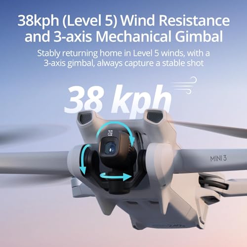 DJI Mini 3  Drones with Camera for Adults 4K  38 min Flight Time  up to 32800ft  10km  Video Transmission  True Vertical Shooting  GPS Auto Return Integrated  Mini Drone with Camera for Beginners