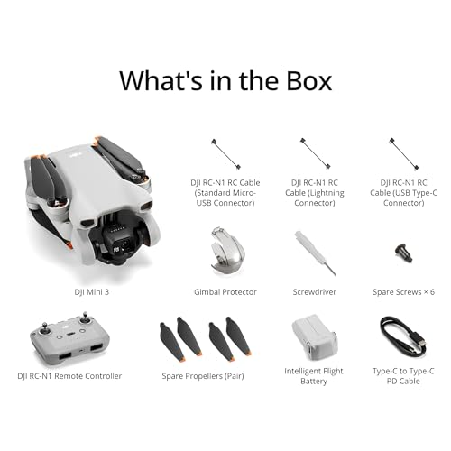 DJI Mini 3  Drones with Camera for Adults 4K  38 min Flight Time  up to 32800ft  10km  Video Transmission  True Vertical Shooting  GPS Auto Return Integrated  Mini Drone with Camera for Beginners