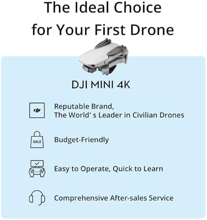 DJI Mini 4K Camera Drone Combo  Drone with 4K UHD Camera for Adults  Under 249 g  3 Axis Gimbal Stabilization  10km Video Transmission  Auto Return  2 Batteries for 62 Min Max Flight Time  QuickShots