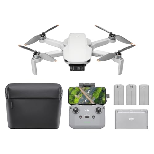 DJI Mini 4K Fly More Combo, dron con cámara 4K UHD para adultos, menos de 8.78 oz, estabilización de cardán de 3 ejes, transmisión de video de 6.2 mi, retorno automático, 3 baterías para tiempo de