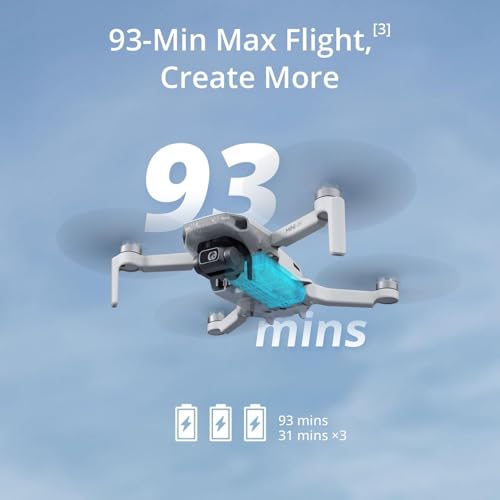 DJI Mini 4K Fly More Combo, dron con cámara 4K UHD para adultos, menos de 8.78 oz, estabilización de cardán de 3 ejes, transmisión de video de 6.2 mi, retorno automático, 3 baterías para tiempo de