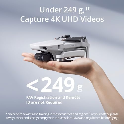 DJI Mini 4K  Drone with 4K UHD Camera for Adults  Under 249 g  3 Axis Gimbal Stabilization  10km Video Transmission  Auto Return  Wind Resistance  1 Battery for 31 Min Max Flight Time