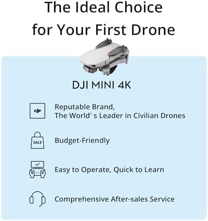 DJI Mini 4K  Drone with 4K UHD Camera for Adults  Under 249 g  3 Axis Gimbal Stabilization  10km Video Transmission  Auto Return  Wind Resistance  1 Battery for 31 Min Max Flight Time