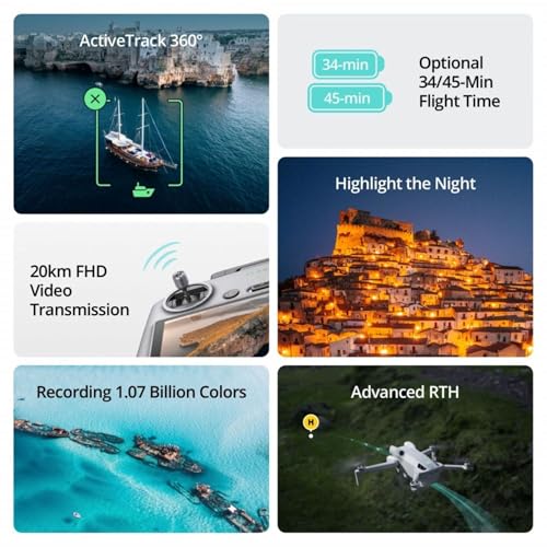 DJI Mini 4 Pro Fly More Combo Plus with DJI RC 2  Drones with Camera for Adults 4K  3 Intelligent Flight Battery Plus for up to 135 Mins Flight Time  Smart Return to Home  Drone for Beginners