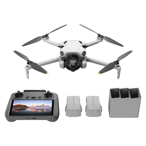 DJI Mini 4 Pro Fly More Combo con DJI RC 2, drones con cámara para adultos 4K, menos de 0.549 libras/8.78 oz, 3 baterías para hasta 102 minutos de tiempo de vuelo, regreso inteligente a casa, dron