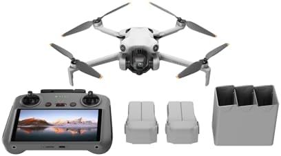 DJI Mini 4 Pro Fly More Combo with DJI RC 2  Drones with Camera for Adults 4K  Under 0 549 lbs/249 g  3 Batteries for up to 102 Mins Flight Time  Smart Return to Home  Drone for Beginners