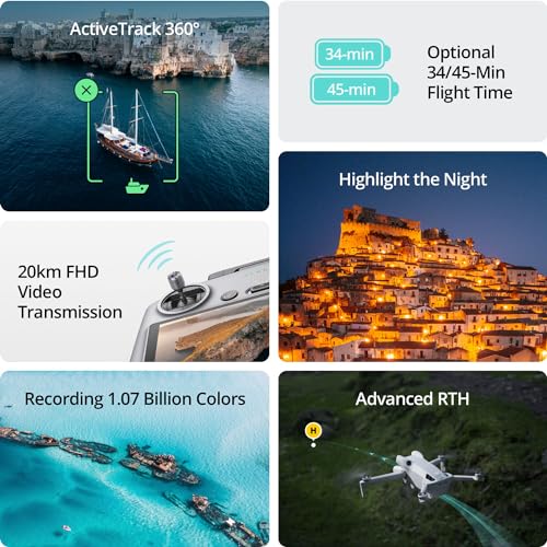 DJI Mini 4 Pro Folding Drone with RC 2 Remote  With Screen  Fly More Combo  4K HDR Video Camera for Adults  Under 249g  Omnidirectional Sensing  3 Batteries Bundle with 128 gb SD Card Strobe Lights and More