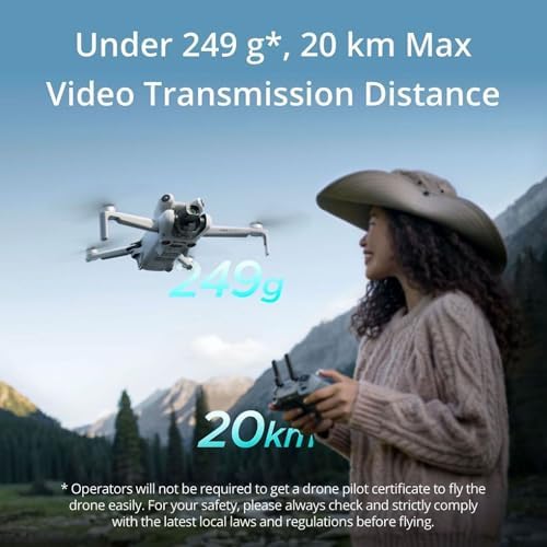 DJI Mini 4 Pro  DJI RC N2   Drones with Camera for Adults 4K  Under 0 549 lbs/249 g  34 Mins Flight Time  20km Max Video Transmission Distance  Omnidirectional Vision Sensing  Mini Drone for Beginners