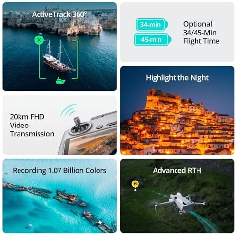 DJI Mini 4 Pro  DJI RC 2   Drones with Camera for Adults 4K  Under 0 549 lbs/249 g  34 Mins Flight Time  20km Max Video Transmission Distance  Omnidirectional Vision Sensing  Mini Drone for Beginners