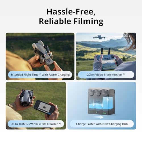 DJI Mini 5 Pro Fly More Combo with DJI RC 2  Drone with Camera  1 Inch CMOS  4K Drone for Beginners with Omnidirectional Obstacle Sensing  ActiveTrack 360   225  Gimbal Rotation  3 Batteries