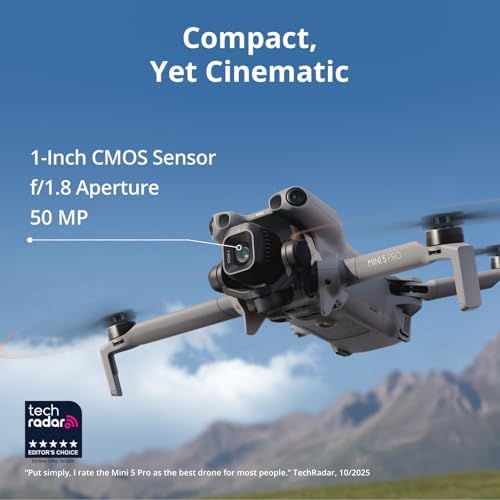 DJI Mini 5 Pro Fly More Combo Plus with DJI RC 2  Drone with Camera  1 Inch CMOS  4K Drone for Beginners  Obstacle Sensing  ActiveTrack 360   225  Gimbal Rotation  Extended Battery Life