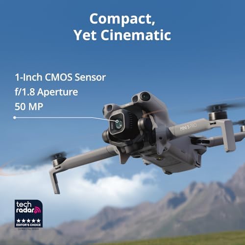 DJI Mini 5 Pro  Ultra Light & Foldable Drone with Camera  1 Inch CMOS  Omnidirectional Obstacle Sensing  ActiveTrack 360   225  Gimbal Rotation  20km Transmission  4K Drone for Beginners