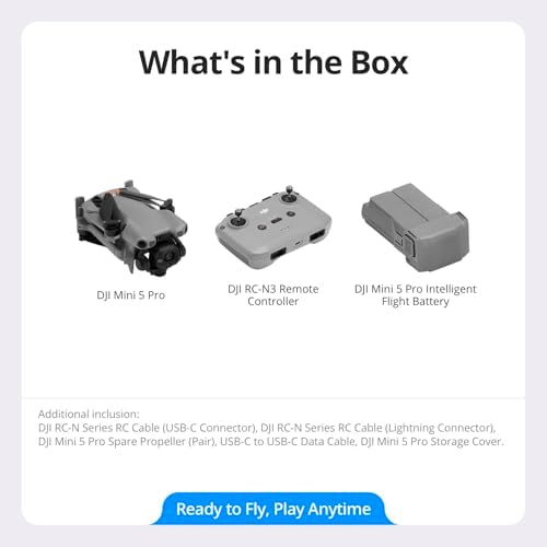 DJI Mini 5 Pro  Ultra Light & Foldable Drone with Camera  1 Inch CMOS  Omnidirectional Obstacle Sensing  ActiveTrack 360   225  Gimbal Rotation  20km Transmission  4K Drone for Beginners