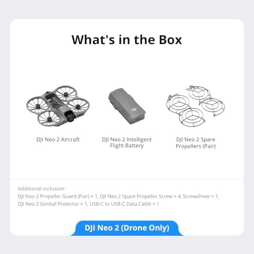 DJI Neo 2  Drone Only   Lightweight & Foldable 4K Drone With Camera  Palm Takeoff & Landing  Gesture Control  ActiveTrack  Omnidirectional Obstacle Sensing