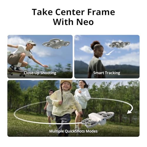 DJI Neo Fly More Combo  Mini Drone with 4K UHD Camera for Adults  135g Self Flying Drone that Follows You  Palm Takeoff  Subject Tracking  QuickShots  Stabilized Video  with RC N3 and 3 Batteries