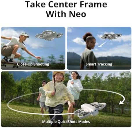 DJI Neo Fly More Combo  Mini Drone with 4K UHD Camera for Adults  135g Self Flying Drone that Follows You  Palm Takeoff  Subject Tracking  QuickShots  Stabilized Video  with RC N3 and 3 Batteries