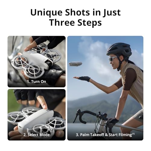 DJI Neo Three Battery Combo  Mini Drone with 4K UHD Camera for Adults  135g Self Flying Drone that Follows You  Palm Takeoff  Subject Tracking  QuickShots  Stabilized Video  Controller Free