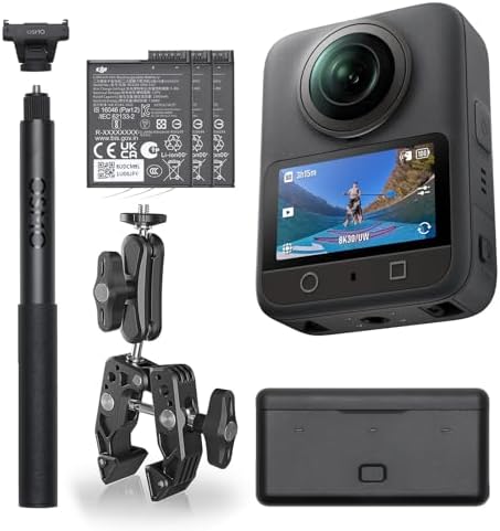 DJI Osmo 360 Camera Adventure Combo  Waterproof 8K 360  Action Camera with 1 Inch 360  Imaging  Extended Battery Life with 3 Batteries  Native 8K 360  Video  105GB Built in Storage  360 Action Camera