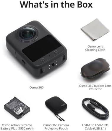 DJI Osmo 360 Camera Adventure Combo  Waterproof 8K 360  Action Camera with 1 Inch 360  Imaging  Extended Battery Life with 3 Batteries  Native 8K 360  Video  105GB Built in Storage  360 Action Camera