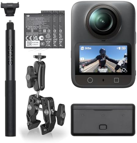 DJI Osmo 360 Camera Adventure Combo, cámara de acción impermeable 8K 360° con imagen 360° de sensor de 1 pulgada, duración extendida de batería con 3 baterías, video nativo 8K 360°, almacenamiento