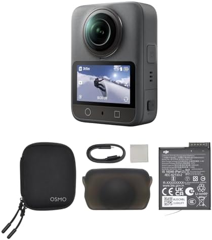 DJI Osmo 360 Camera Adventure Combo, cámara de acción impermeable 8K 360° con imagen 360° de sensor de 1 pulgada, duración extendida de batería con 3 baterías, video nativo 8K 360°, almacenamiento