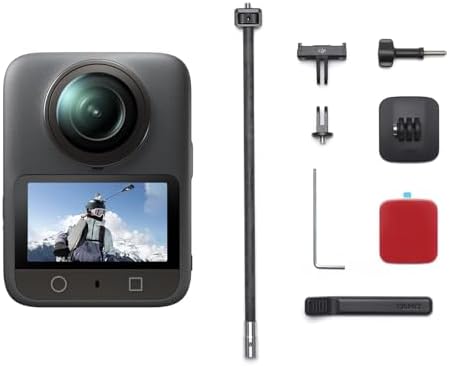 DJI Osmo 360 Camera Adventure Combo, cámara de acción impermeable 8K 360° con imagen 360° de sensor de 1 pulgada, duración extendida de batería con 3 baterías, video nativo 8K 360°, almacenamiento