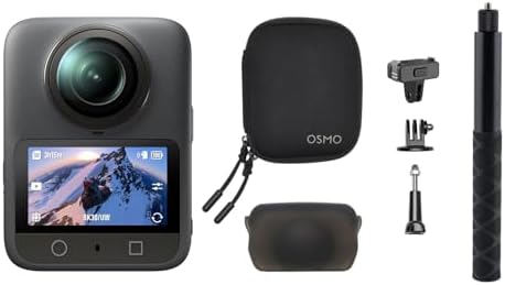 DJI Osmo 360 Essential Combo  360 Camera with 1 Inch 360  Imaging  Native 8K 360  Video  4K/120fps & 170  Boost Video  1 2m Invisible Selfie Stick Kit  Extended Battery Life with 2 Batteries