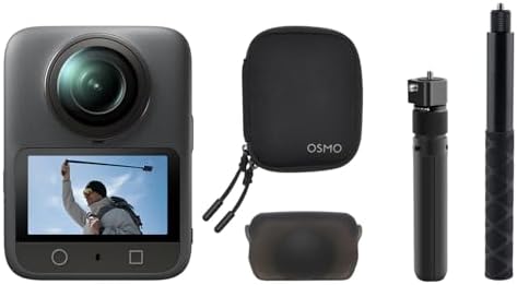DJI Osmo 360 Essential Combo  360 Camera with 1 Inch 360  Imaging  Native 8K 360  Video  4K/120fps & 170  Boost Video  1 2m Invisible Selfie Stick Kit  Extended Battery Life with 2 Batteries