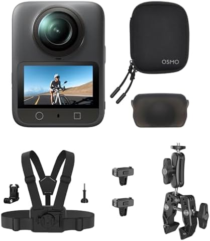 DJI Osmo 360 Essential Combo  360 Camera with 1 Inch 360  Imaging  Native 8K 360  Video  4K/120fps & 170  Boost Video  1 2m Invisible Selfie Stick Kit  Extended Battery Life with 2 Batteries