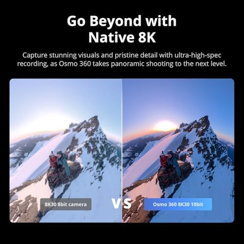 DJI Osmo 360 Essential Combo  360 Camera with 1 Inch 360  Imaging  Native 8K 360  Video  4K/120fps & 170  Boost Video  1 2m Invisible Selfie Stick Kit  Extended Battery Life with 2 Batteries