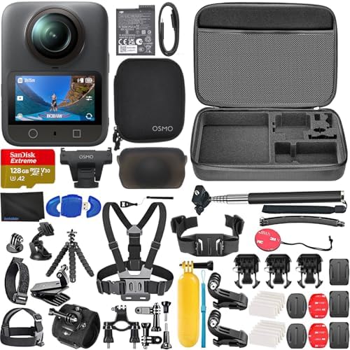 DJI Osmo 360 Standard Combo  360 Camera with 1 Inch 360  Imaging  Native 8K 360  Video Bundle with 128GB Memory Card  Card Reader   50 Piece Accessory Kit