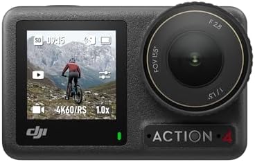 DJI Osmo Action 4 Essential Combo  4K/120fps Waterproof Action Camera with a 1/1 3 Inch Sensor  Stunning Low Light Imaging 10 bit & D Log M Color Performance  Long Lasting 160 Mins  Outdoor Camera