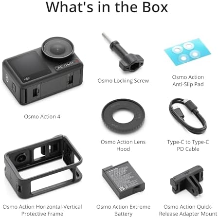 DJI Osmo Action 4 Essential Combo  4K/120fps Waterproof Action Camera with a 1/1 3 Inch Sensor  Stunning Low Light Imaging 10 bit & D Log M Color Performance  Long Lasting 160 Mins  Outdoor Camera