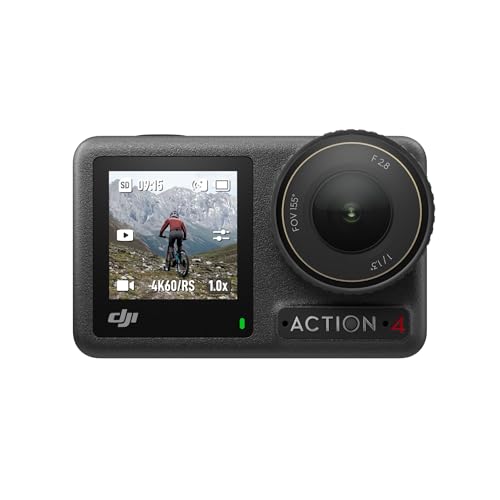 DJI Osmo Action 4 Standard Combo  4K/120fps Waterproof Action Camera with a 1/1 3 Inch Sensor  Stunning Low Light Imaging 10 bit & D Log M Color Performance  Long Lasting 160 Mins  Outdoor Camera