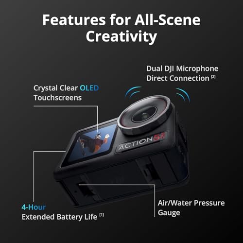 DJI Osmo Action 5 Pro Essential Combo  Waterproof Action Camera with 1/1 3 Sensor  4K/120fps Video  Subject Tracking  Stabilization  Dual OLED Touchscreens  Action Camera 4K Ideal for Sports  Vlog