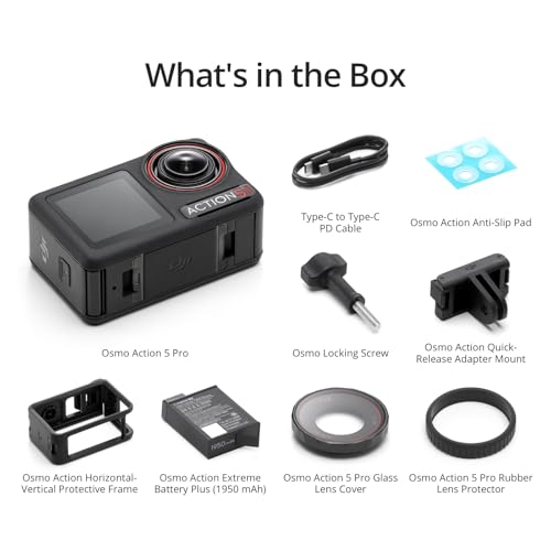 DJI Osmo Action 5 Pro Essential Combo  Waterproof Action Camera with 1/1 3 Sensor  4K/120fps Video  Subject Tracking  Stabilization  Dual OLED Touchscreens  Action Camera 4K Ideal for Sports  Vlog