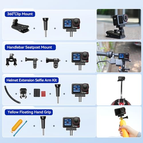 DJI Osmo Action 5 Pro Standard Combo with 58 Piece Accessory Kit and 2 Extra Batteries   64GB Card   Waterproof Action Camera with 1/1 3 Sensor  4K/120fps Video  Action Camera 4K Ideal for Sports