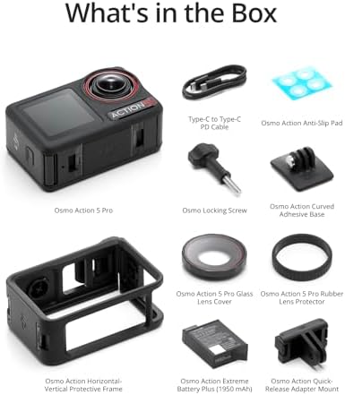 DJI Osmo Action 5 Pro Essential Combo  Waterproof Action Camera with 1/1 3 Sensor  4K/120fps Video  Subject Tracking  Stabilization  Dual OLED Touchscreens  Action Camera 4K Ideal for Sports  Vlog