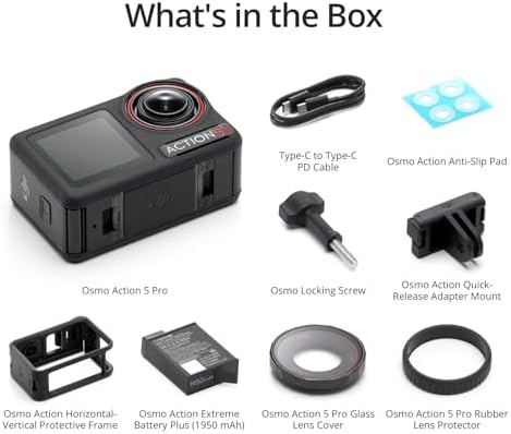 DJI Osmo Action 5 Pro Essential Combo  Waterproof Action Camera with 1/1 3 Sensor  4K/120fps Video  Subject Tracking  Stabilization  Dual OLED Touchscreens  Ideal for Sports  Vlog