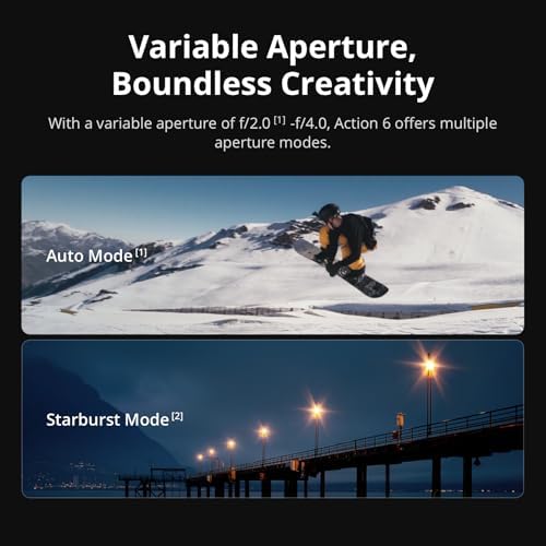 DJI Osmo Action 6 Enhanced Combo  Action Camera with 1/1 1  Square Sensor  Variable Aperture of f/2 0 f/4 0  Extended Battery Life with 2 Batteries  Action Camera 8K for Extended Outdoor Filming