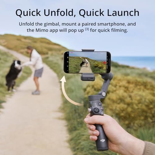 DJI Osmo Mobile 7P Estabilizador de cardán para iPhone, Android, Seguimiento nativo, Iluminación, Cardán de teléfono de 3 ejes, Lanzamiento rápido, Edición con un toque, Varilla de extensión