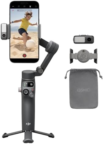 DJI Osmo Mobile 7P Gimbal Stabilizer for iPhone  Android  Native Tracking  Lighting  3 Axis Phone Gimbal  Quick Launch  One Tap Edit  Built in Extension Rod & Tripod  10hrs Use  Phone Charging
