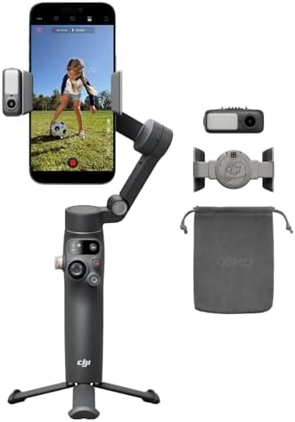 DJI Osmo Mobile 8 Advanced Tracking Combo Gimbal Stabilizer para teléfono, seguimiento nativo de IA con audio e iluminación, rotación panorámica de 360°, varilla de extensión y trípode integrados, batería de 10 horas, barra de extensión