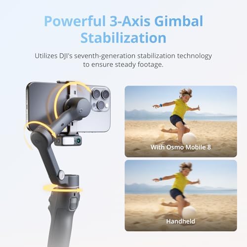 DJI Osmo Mobile 8 Advanced Tracking Combo Gimbal Stabilizer para teléfono, seguimiento nativo de IA con audio e iluminación, rotación panorámica de 360°, varilla de extensión y trípode integrados, batería de 10 horas, barra de extensión