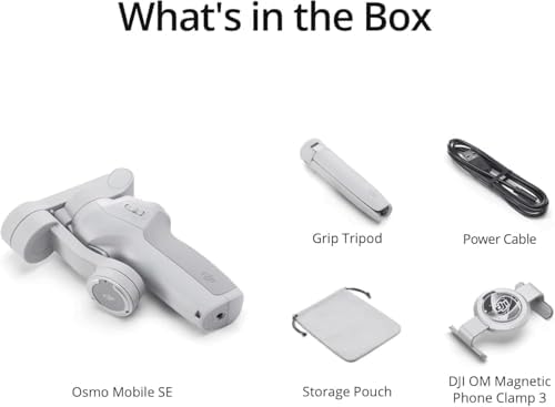 DJI Osmo Mobile SE  3 Axis Phone Gimbal for iPhone  Android  Built in Tripod  Selfie Stick  Gimbal Stabilizer for iphone  Andriod  ActiveTrack 6 0  Vlogging Stabilizer for Youtube  TikTok  Travel