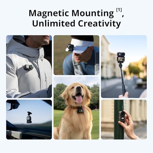 DJI Osmo Nano Standard Combo (128GB) - Cámara pequeña de vlogging de 4K/60fps con sensor de 1/1.3 ″, video FOV de 143° de ancho, grabación de 200 minutos, transferencia de contenido rápida, cámara POV magnética 4K para deportes, vlog